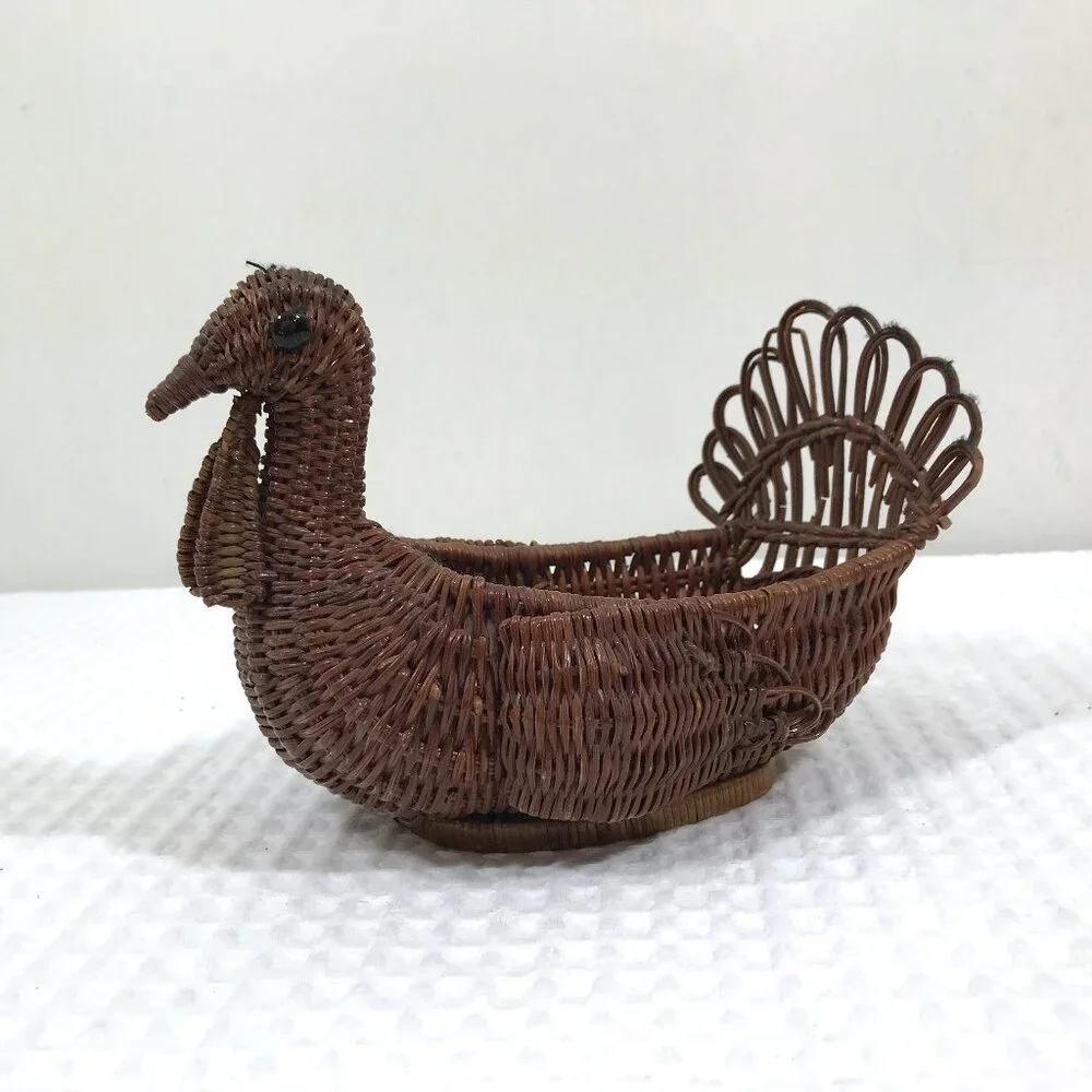 Vintage Rattan Wicker Basket